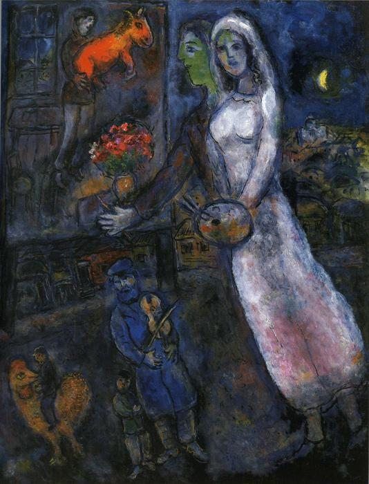 Marc Chagall Newlyweds and Violinist